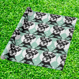 Papel De Regalo Peeking Terrier Green Tema Personalizado