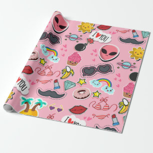 Papel De Regalo Pegatina adorable y colorido