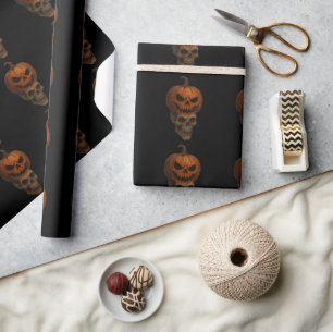 Papel De Regalo Pegatina de cráneo de calabaza de calabaza de Hall