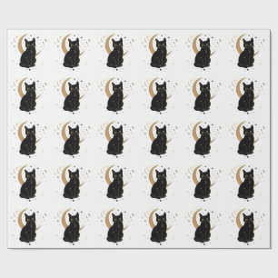 Papel De Regalo Pegatina de gato negro