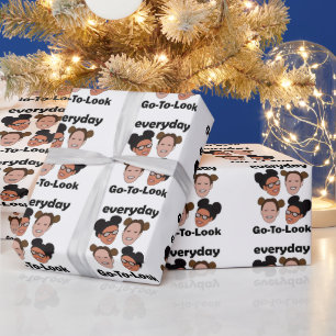 Papel De Regalo Peinado de Moños Espaciales Moda Cotidiana