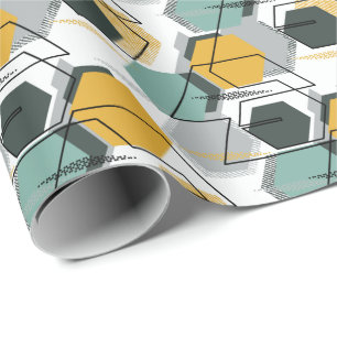 Papel De Regalo Peines de miel. Patrón geométrico abstracto.1