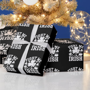 Papel De Regalo Pelea conmigo Soy Irlandés Divertido Día de San Pa