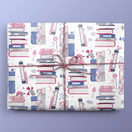 Papel De Regalo Película de cuento de hadas de libros blanco