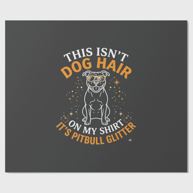 Papel De Regalo Pelo de Perro Pitbull Brillo Usando Gafas de Sol E (Superficie plana)
