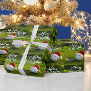 Papel De Regalo Pelota de golf y sombrero de Santa para golfista N
