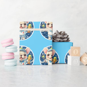 Papel De Regalo Pelota de tenis Azul temática para Boy Baby Shower