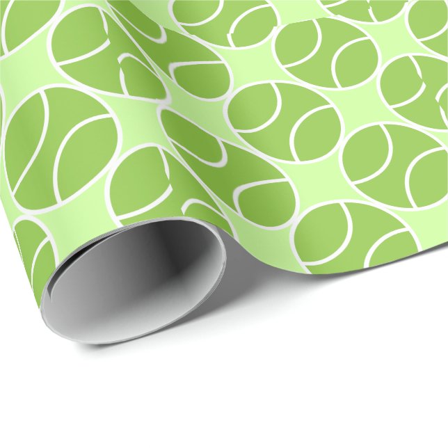 Papel De Regalo Pelota de tenis verde (Esquina del rollo)