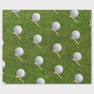 Papel De Regalo Pelotas de golf sobre fondo de hierba verde