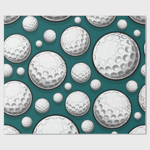 Papel De Regalo Pelotas de Golf Verdes