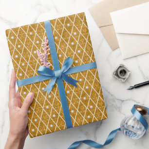 Papel De Regalo Pelotas y palos de golf Argyle sobre amarillo oscu