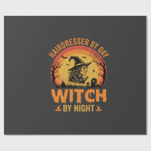 Papel De Regalo Peluquera De Día Bruja De Noche Diseño De Hallowee