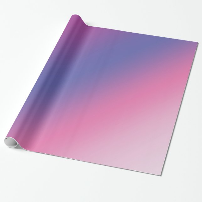 Papel De Regalo pendiente azul púrpura rosada elegante del ombre (Desenrollado)