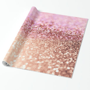 Papel De Regalo Pendiente rosada chispeante del purpurina de Ombre
