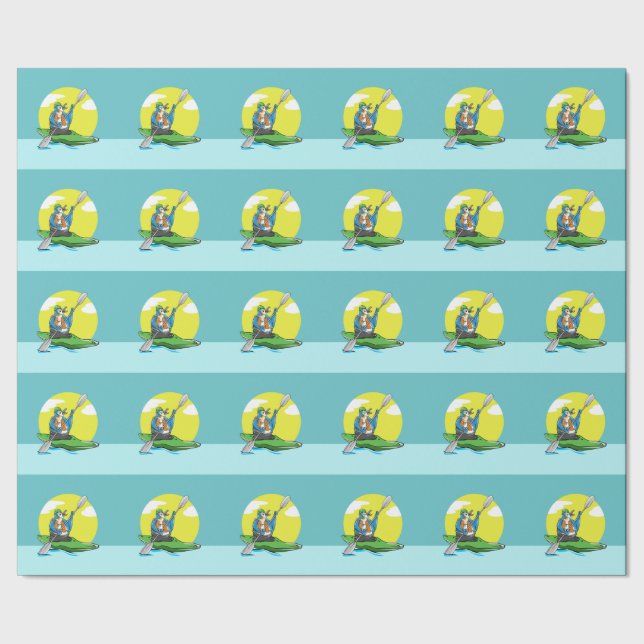 Papel De Regalo Penguin Kayaking (Costura)