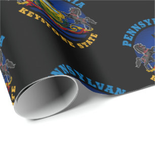 PAPEL DE REGALO PENNSYLVANIA BANDERA DEL ESTADO CLAVE