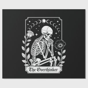 Papel De Regalo Pensador excesivo de esqueleto gótico oscuro de Ha