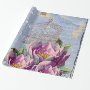Papel De Regalo Pensamientos de amor victorianos ensueño mariposa