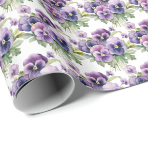Papel De Regalo Pensamientos Morados Pansy
