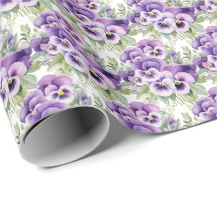 Papel De Regalo Pensamientos Morados Pansy