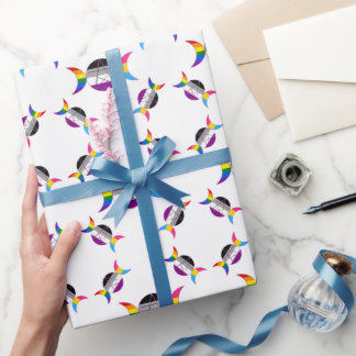 Papel De Regalo Pentáculo del Orgullo Gay Triple Diosa de la Luna