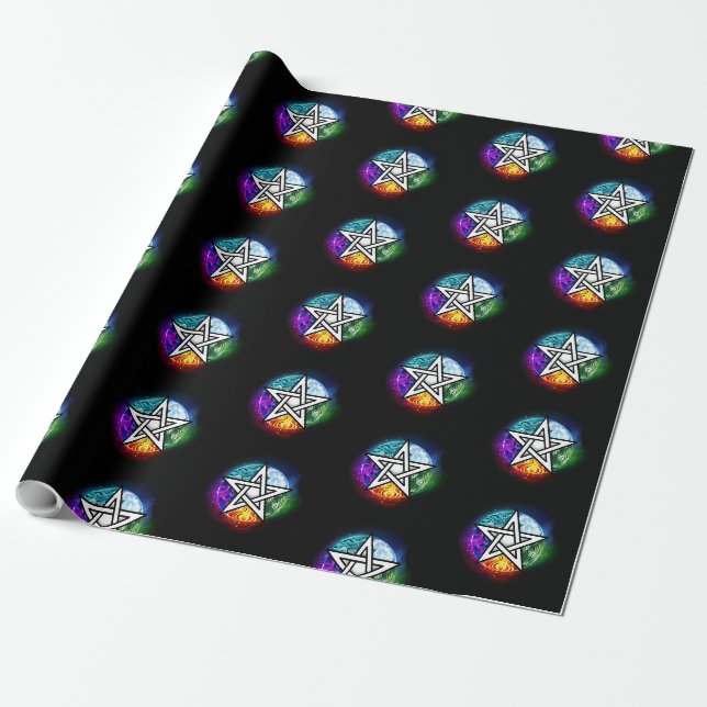 Papel De Regalo pentagrama wiccano (Desenrollado)