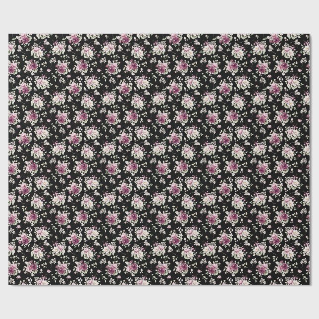 Papel De Regalo Peonía floral romántica (Superficie plana)