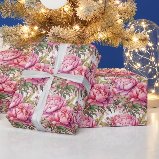 Papel De Regalo Peonía Rosa  (Vacaciones)