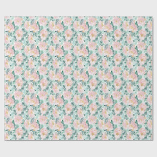 Papel De Regalo Peonías con acuarela rosadas