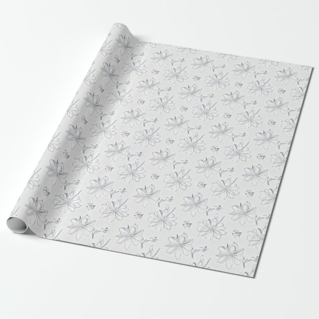 Papel De Regalo Peonías del valle (Desenrollado)