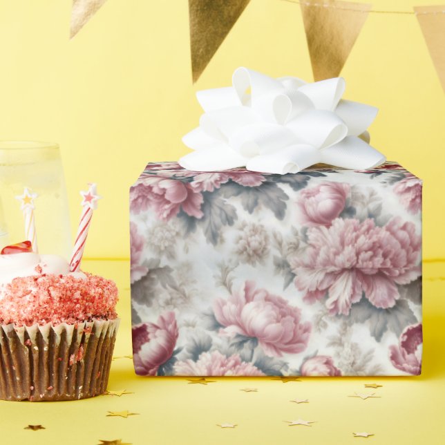 Papel De Regalo Peonías rosadas de campo francés (Fiesta de cumpleaños )