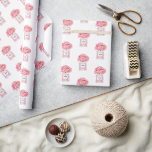 Papel De Regalo Peonías rosas y flores perfumes