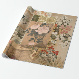 Papel De Regalo Peonías rosas y Rosas arte antiguo