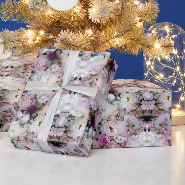 Papel De Regalo Peonías y flores de cerezo en lujo de gradiente su (Vacaciones)