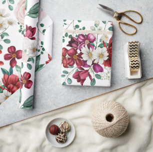 Papel De Regalo Peonies Daisies
