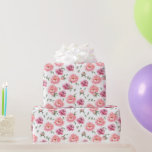 Papel De Regalo Peonies de color rosa de novia<br><div class="desc">Hermoso envoltorio de regalo sobre un fondo blanco con una variedad de Peonies rosados. Adecuado para envolver de regalo de boda o ducha.</div>