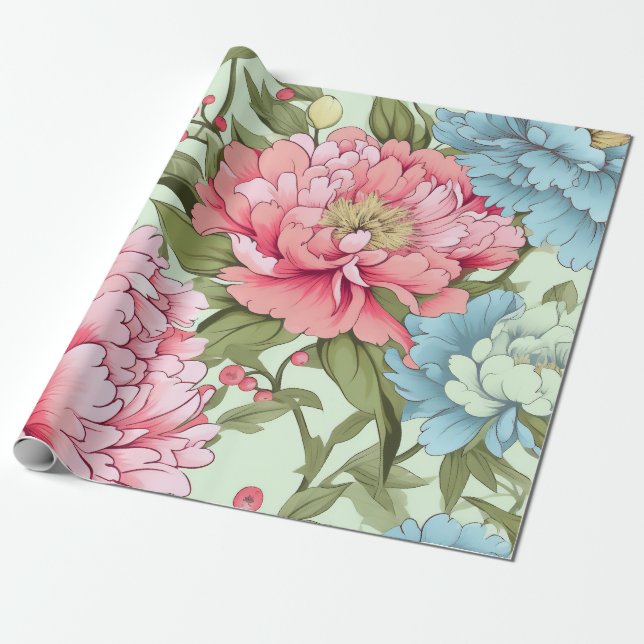 Papel De Regalo Peonies de Taiwán (Desenrollado)
