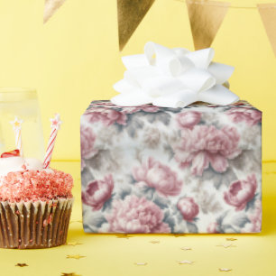 Papel De Regalo Peonis rosados del país francés