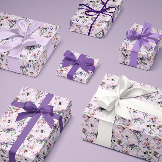 Papel De Regalo Peony Anemone Hellebore Eucalyptus Orchid Pink (Peony Anemone Hellebore Eucalyptus Orchid Pink Wrapping Paper)