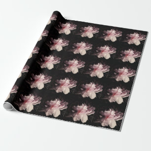 Papel De Regalo Peony Dark Wall: Diseño de flores pintadas