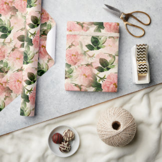 Papel De Regalo Peony Elegant Floral Wrapup Paper