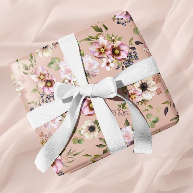 Papel De Regalo Peony Garden Adobe Clay Boda (Peony Garden Adobe Clay Wedding Wrapping Paper)