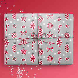 Papel De Regalo Peppermint Candy Baubles