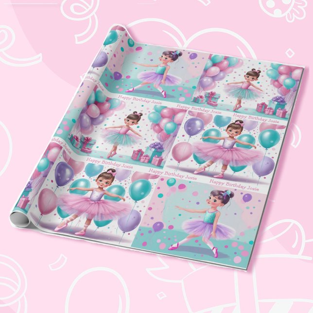 Papel De Regalo Pequeña Ballerina con el cumpleaños del Chica del  (Subido por el creador)