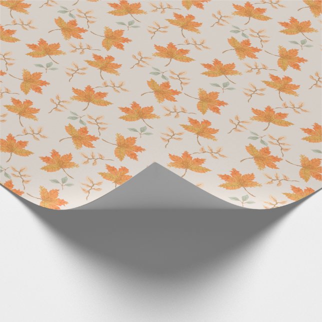 Papel De Regalo Pequeña Calabaza El Otoño Sale El Primer Cumpleaño (Esquina)