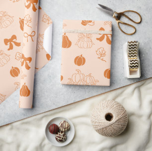 Papel De Regalo Pequeña calabaza naranja con mano Ducha bebé