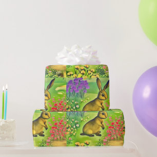 Papel De Regalo Pequeña liebre florida