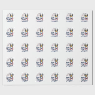 Papel De Regalo Pequeña Señorita América Pato Patriótico Camiseta 