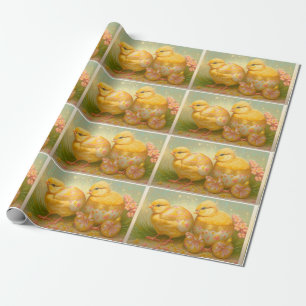 Papel De Regalo Pequeñas Chicas De Pascua En Una Colección De Carr