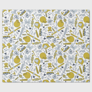 Papel De Regalo Pequeñas cosas escolares dispersas